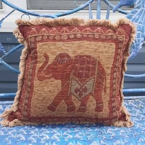Bohemian Elephant Accent Pillow - Like new!